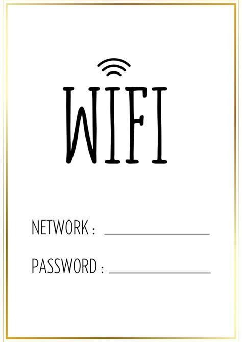 Free Printable WiFi Password Sign for Guests