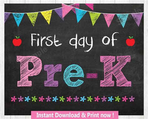 Capture Memories: Free Printable First Day of Pre-K Signs for Your Little One's Big Day