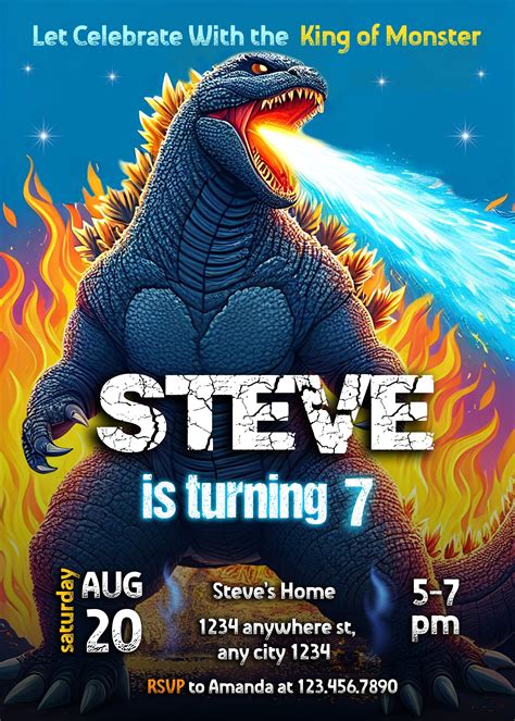 Unforgettable Godzilla Birthday Invitations for an Epic Celebration