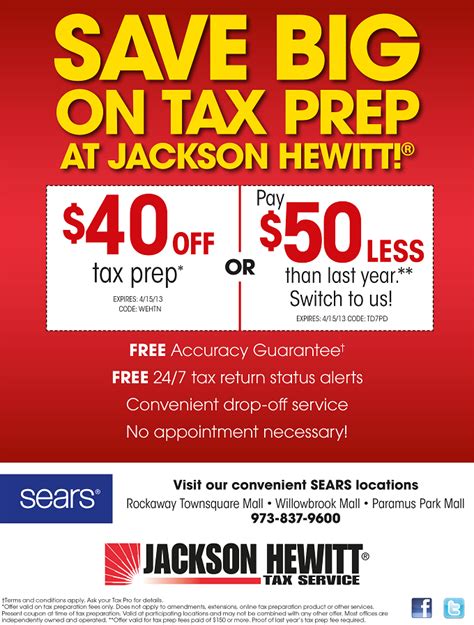 Jackson Hewitt Printable Coupons & Deals for Tax Season Savings