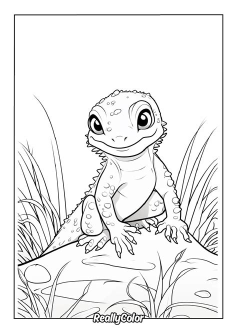 Lizard Coloring Page: Free Printable Designs for Kids & Adults