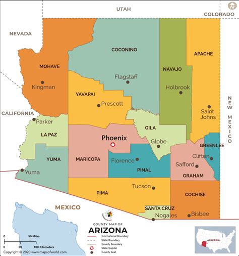 Comprehensive Map of Arizona Counties: A Guide to the Grand Canyon State