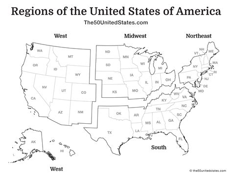 Printable Map of United States Regions: Discover America's Diverse Landscapes