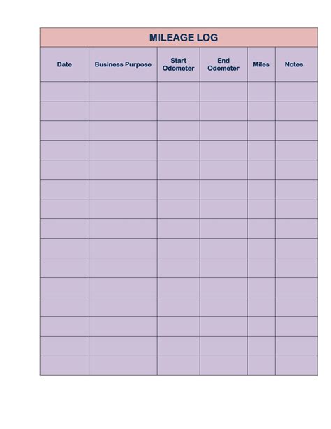 Printable Mileage Sheets for Effortless Expense Tracking