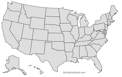 Printable US State Outline Maps for Education and Creative Learning