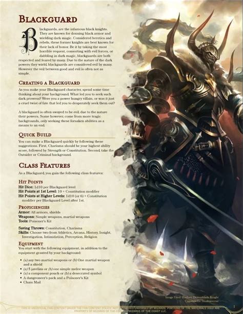 Unveiling the Blackguard in Dungeons & Dragons: A Dark Path for Heroes