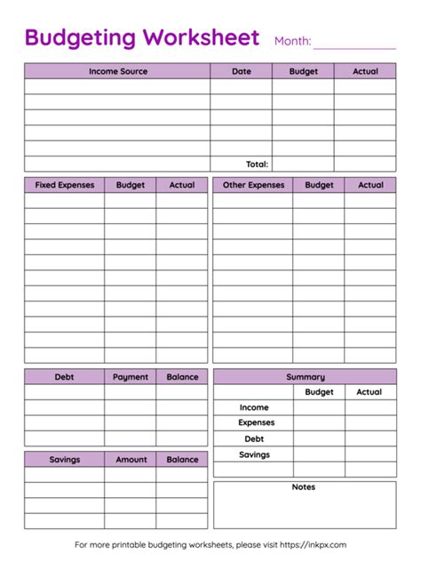 Free Printable Budgeting Worksheets: Your Path to Financial Clarity