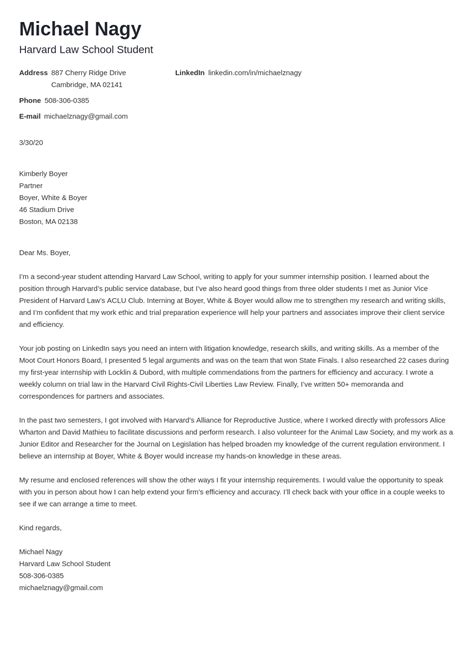 Crafting a Winning Cover Letter for Your Dream Law Firm Job