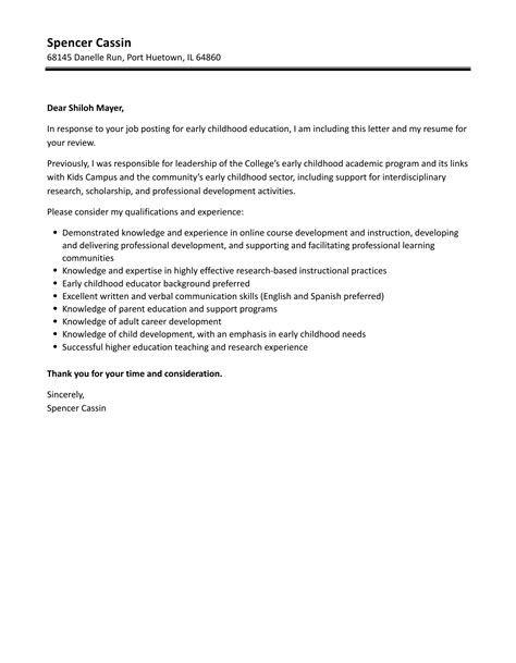 Crafting an Impactful ECE Cover Letter Sample