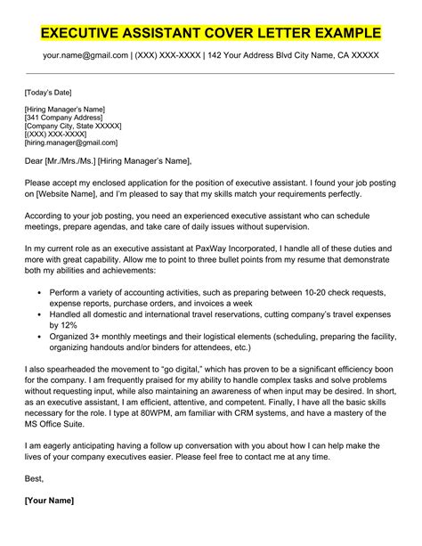 Crafting an Executive Assistant Cover Letter That Lands Interviews
