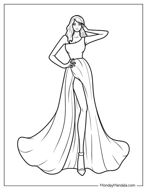 Glamorous Fashion Model Coloring Pages for Creative Minds