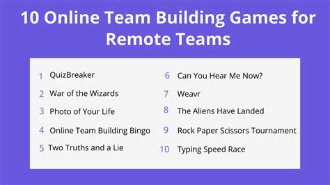 Engaging Virtual Team Building Games for Remote Workers