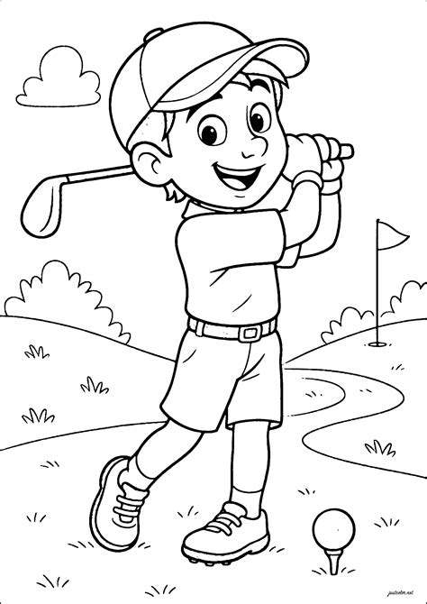 Fun Golf Colouring Pages for Kids & Adults