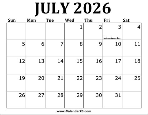 Printable July Monthly Calendar Templates for Effortless Planning