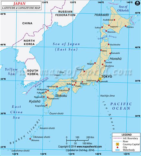 Map of Japan with Longitude and Latitude: A Geographic Exploration