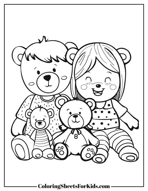 Charming Plush Toy Coloring Pages for Creative Minds