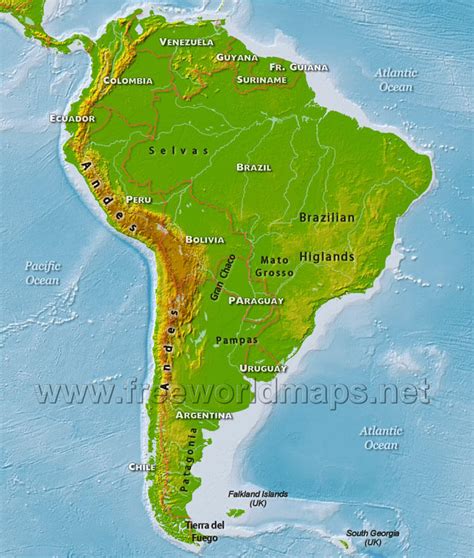 Exploring South America's Diverse Physical Features Map