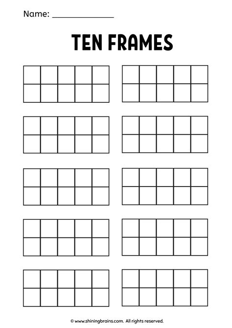 Tens Frame Printable Worksheets & Activities for Early Math